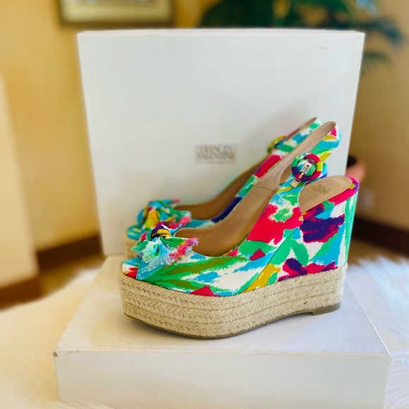 Frances Valentine Eve Fabric Wrapped Wedges - Picture 8 of 15